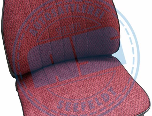 Sitzbezüge 601 Limo Komplettset, Stoff rot /  Kunstleder schw.